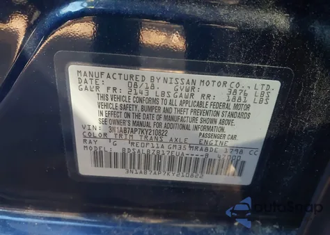2019 Nissan Sentra S from USA, damaged, VIN 3N1AB7AP7KY210822